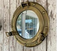 Generic Miroir hublot en laiton antique | Fenêtre de bateau maritime et miroir mural | Cadeau de décoration d'intérieur (30,5 cm)