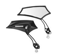 Generic Miroirs de Moto, Rétroviseur à Double Reprise en Acier + Coque en Plastique Coquille de Miroir Universel Motorcycle Rétrovise (BLACK)