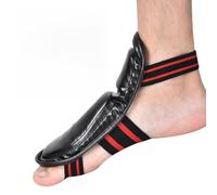 Generic MMA Muay Thai Boxe EVA Protection de Cou-de-Pied avec Bande élastique Protège-Pieds pour Entraînement d'arts Martiaux Noir Rouge Environ 24 X 14 Cm Paire (Black)
