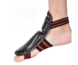 Generic MMA Muay Thai Boxe EVA Protection de Cou-de-Pied avec Bande élastique Protège-Pieds pour Entraînement d'arts Martiaux Noir Rouge Environ 24 X 14 Cm Paire (Black)