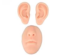 Generic Modèle de Bouche de Nez en Silicone Souple pour la Pratique du Perçage et L'affichage de Bijoux à la Maison ou au Salon - 1 Paire de Modèles D'oreilles (Peau claire)