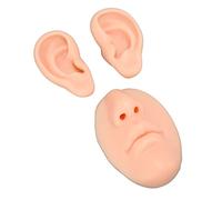Generic Modèle de Bouche de Nez en Silicone Souple pour la Pratique du Perçage et L'affichage de Bijoux à la Maison ou au Salon - 1 Paire de Modèles D'oreilles (Peau claire)