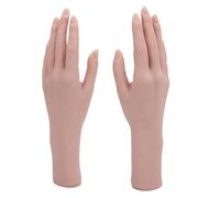 Generic Modèle de Main Féminine en Silicone, Flexible et Réutilisable pour la Pratique du Nail Art, Peinture, 1 Paire, Main D'affichage Souple et Pliable, 10,24x3,15 Pouces