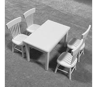 Generic Modèle de Meubles de Maison de Poupée, Chaise de Salle à Manger en Bois, Idéale pour Améliorer les Capacités de Pratique et la créativité des Enfants en Blanc, Adaptée aux Poupées 1:12 (WHITE)