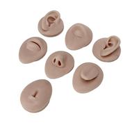 Generic Modèle de Nombril de Langue de Bouche de Nez D'oeil de Silicone Souple réglé avec le Support Acrylique pour L'effet de Spectacle de Pratique D'enseignement (Peau foncée)