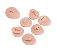 Generic Modèle de Pratique en Silicone Flexible et Réutilisable pour un Usage Novice Simulant les Yeux, le Nez, les Oreilles, la Bouche, la Langue et le Nombril, Paquet de 6 (Couleur de peau moyenne)