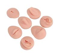 Generic Modèle de Pratique en Silicone Flexible et Réutilisable pour un Usage Novice Simulant les Yeux, le Nez, les Oreilles, la Bouche, la Langue et le Nombril, Paquet de 6 (Peau claire)