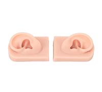 Generic Modèle D'oreille en Silicone Flexible et Réutilisable pour la Pratique du Perçage et L'entraînement à L'acupuncture avec un Design Portable 2 Pièces (Peau claire)