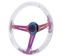 Generic Modification de Volant en Acrylique Transparent 14 Pouces pour Voitures de Course ATV Kart UTV, Matériau Durable de Haute qualité, Prise Lisse (WHITE)