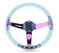 Generic Modification de Volant en Acrylique Transparent 14 Pouces pour Voitures de Course ATV Kart UTV, Matériau Durable de Haute qualité, Prise Lisse (PURPLE)
