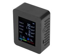 Generic Moniteur de qualité de L'air Multifonctionnel 6 en 1, Compteur de CO2, Chargement USB, écran Couleur LCD pour Utilisation Intérieure 184g (BLACK)