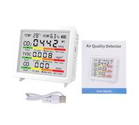 Generic Moniteur de qualité du Gaz Intérieur et Extérieur avec Deux Options D'alimentation, Capteur de CO2 TVOC CO pour Voiture de Bureau à Domicile, Alertes Visuelles en Temps Réel avec Placement