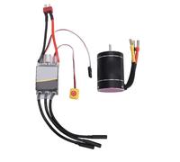 Generic Moteur sans Balais RC 4300KV ESC Combo, Moteur sans Balais 75A 2-3S et Ensemble ESC avec Dissipateur Thermique en Aluminium CNC pour Voitures et Bateaux RC 1/10