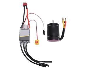 Generic Moteur sans Balais RC 4300KV ESC Combo, Moteur sans Balais 75A 2-3S et Ensemble ESC avec Dissipateur Thermique en Aluminium CNC pour Voitures et Bateaux RC 1/10