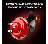 Generic Motorcycle Horn Train Horn Vehicle Horn Electromobile Horn Puissant Metal Abs Structure 12V Conception Compacte Haute Performance pour Camions Motos (Collaborateur assorti)