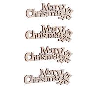 Generic Mots Art Tranche Coupés Tranches Pendantes Arbre étiquettes de Couture, Arbre de Noël Suspendu Ornement Motif Embellissement en Bois Fête des Vacances Découpe en Bois Vierge Joyeux
