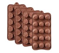 Generic Moule à Bonbons en Silicone Flexible, avec Conception à Dégagement Facile, pour la Fabrication de Glaçons Gommeux au Chocolat, pour la Cuisine Domestique, Paquet de 4