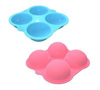 Generic Moule à Gâteau en Silicone en Demi-cercle à 4 Cavités de qualité Alimentaire de qualité Supérieure sans BPA, Moule à Muffins au Chocolat, Outil de Dessert de Fête pour Noë (Café)