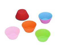 Generic Moule à Gâteau Rond Réutilisable de 7 Cm/2,8 Pouces, Tasse de Cuisson en Silicone Résistante à la Chaleur pour Moule à Muffins Standard 8 Pièces/ensemble Orange