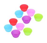 Generic Moule à Muffins en Silicone Réutilisable, Moule à Gâteau de Cuisson, Doublures de Cupcake pour la Cuisine Domestique, Ensemble de 10 Pièces