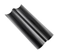 Generic Moule à Perforé Plaque Cuisson Four Antiadhésif Ondes Acier Carbone Outil Pratique Adapté Cuisine Maison Boulangerie, Black 2 gouttières