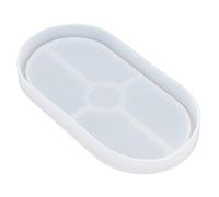 Generic Moule de Dessous de Verre Ovale en Silicone, Film Facile à Enlever, Parfait pour la Cuisson de L'argile en Résine, 18x9.5x1.6cm, Translucide