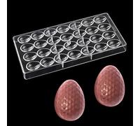 Generic Moule en polycarbonate transparent à 28 emplacements en forme d'œufs de Pâques en diamant, pour chocolats et bonbons