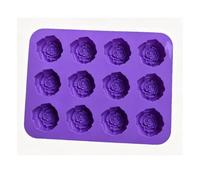 Generic Moule en Silicone Rose de qualité Supérieure, 2 Pièces, pour un Démoulage Facile, Moule de Cuisson, 12 Cavités pour Fondants et Bonbons Violet
