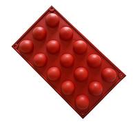 Generic Moule Semi-sphérique en Silicone pour la Pâtisserie et la Fabrication du Chocolat, 15 Trous, 11,42x6,81 Pouces, Rouge Brique, pour Boulangers à Domicile
