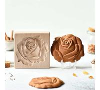 Generic Moules à biscuits en bois sculptés 3D - Antiadhésifs - Pour sablés, gâteaux de lune, décoration de cuisine de vacances (Bois-N)
