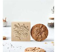 Generic Moules à biscuits en bois, tampons 3D sculptés en 3D, anti-adhésifs, moules de cuisson pour sablés, gâteau de lune, décoration de cuisine de vacances (bois-G)