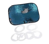 Generic Mur à Paillettes Panneau Sensoriel Jouet Décoration Murale En Tissu Réversible avec Pochoirs Adapté pour Chambre D'Enfant et Salle de Jeu, Bleu