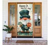 Generic Nain de la Saint-Patrick - Housse de porte de bienvenue - 185 x 90 cm - Décorations saisonnières pour porte d'entrée, porche