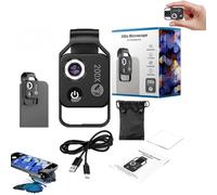 Generic Nano Zoom Objectif 200x pour iPhone, zoom Nanozoom 200x, objectif de téléphone portable Nanozoom, microscope de poche Nanozoom x200 (Noir-CPL)