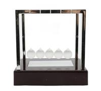 Generic Newtons Cradle Jouet de Bureau Cinétique Robuste pour Les Amateurs de Sciences, Divertissement, Apprentissage, adapté aux étudiants, Enseignants, Plastique, Verre Dépoli, 15 X 15 X 11,5 Cm