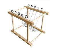 Generic Newton's Cradle Science Experiment Toy Kit de Bricolage éducatif pour Enfants Interaction Parent-Enfant, Projet de Physique avec Boule de Verre avec Cadre en Bois pour Les 6 Ans et Plus