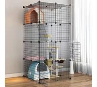 Generic Niches pour chat - Cage pour chat - Grande cage à 2/3/4/5 niveaux - Cage pour chat en fil métallique - Maison pour petit animal de compagnie - Grand espace de repos et de jeu, installation
