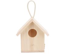Generic Nichoir à Oiseaux en Bois avec Fenêtre en Acrylique et Poteau pour Usage Extérieur, Espace Confortable pour Petits Oiseaux, 14,7 X 13 X 15,8 Cm