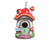 Generic Nichoir à suspendre pour extérieur, nid, maison champignon, nichoir fantaisie, décoration de jardin pour jardin, clôture, terrasse, arbre