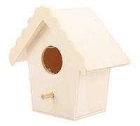 Generic Nichoir en Bois Créatif Fait à la Main, Cage à Oiseaux en Panneau Composite pour Enfants, Décoration de Maison pour Jardin Extérieur, Bricolage (Avant-Toit en Dentelle n ° 4)