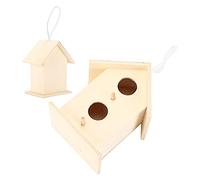 Generic Nichoir en Bois Naturel et Sûr pour Petits Oiseaux, Décoration de Jardin, Design Innovant à Faire Soi-même (À Deux étages à Deux Trous n°2)
