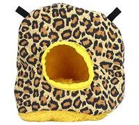 Generic Nichoir en Peluche pour Perroquets pour Dormir et en Toute sécurité, Design Suspendu Peu Encombrant, Matériau Doux de 17 Cm, Facile à Nettoyer (Imprimé léopard)