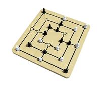 Generic Nine Mens Morris Jeu D'échecs Amusant Intemporel pour Les Soirées en Famille Facile à Apprendre en Bois 24 X 24 Cm (Échiquier avec pièces d'échecs 3D)