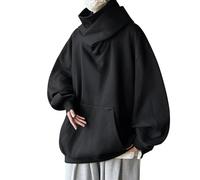 Generic Ninja Sweat à capuche pour homme Japon Harajuku Style Ninja Double Cou Coton Hip Hop Sweat à capuche surdimensionné épais Pull Techwear avec capuche, Y03 noir, M