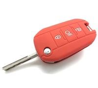 Generic Nordecco Coque de clé en silicone pour Citroën C3 MK3 SX Shine Lounge Dispatch C5 Aircross, Peugeot 208 308 408 508 2008 3008 4008 Traveller 3 boutons Rouge