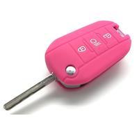 Generic Nordecco Coque de clé en silicone pour Citroën C3 MK3 SX Shine Lounge Dispatch C5 Aircross, Peugeot 208 308 408 508 2008 3008 4008 Traveller 3 boutons Rose vif