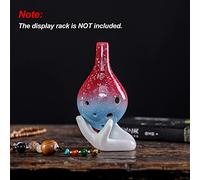 Generic Ocarina Alto C en Céramique à 6 Trous, Instrument Simple de Style étoilé, Comprend un Cordon et une Partition Musicale, Parfait pour les Amateurs de Musique et les Débutants, Option de (rouge)