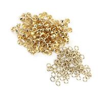 Generic Oeillets en Métal Durables, 100 Pièces, œillets en Laiton pour Projets D'artisanat du Cuir, Diamètre Intérieur de 5mm (GOLD)