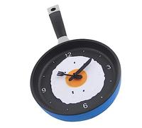 Generic Oeufs Poêle Horloge Murale Casserole Horloge Cuisine Horloge Décor à La Maison, Bleu