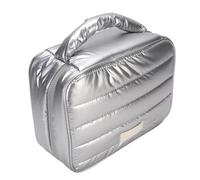 Generic Organisateur Cosmétique, élégant Soft Portable Résistant à la Pluie Easy Nettoyage du Tissu Rempli drauté Organisateur de Sac de Maquillage de Conception pour Voyager (Silver)